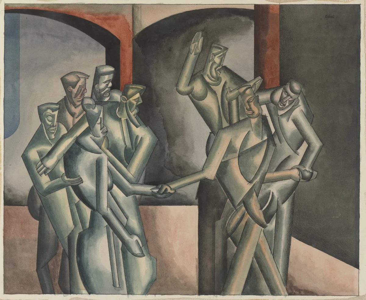 The Wedding by William Roberts, drawing, 1920