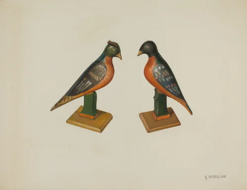 Pa. German Toy Birds by Arsen Maralian, index of american design, 1939