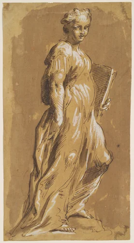 Allegorical Figure of a Woman by Pietro Antonio Novelli, drawing, 1742-1758