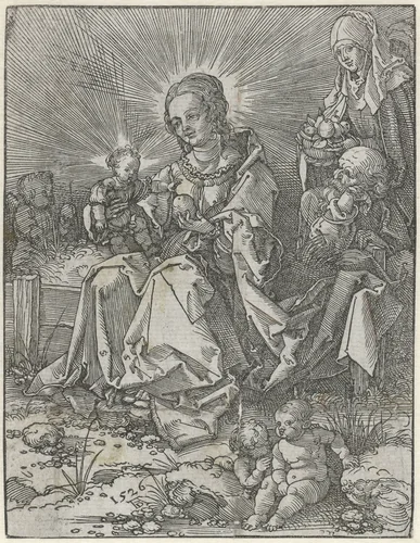 Maria met het Christuskind op een hekje by Unknown, print, 1526