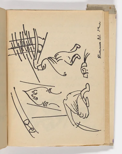 Plate (folio 36) from Mirskontsa (Worldbackwards) by Natalia Goncharova
Mikhail Larionov
Nikolai Rogovin
Vladimir Tatlin
Various Artists, illustrated book, 1912