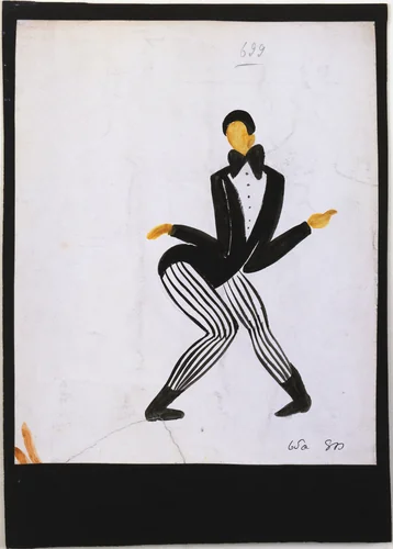 Zaoum. Costume design for the play Le Coeur à Gaz by Sonia Delaunay, drawing, 1923