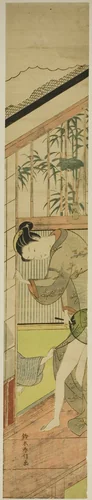 Man Pulling at a Woman's Kimono by Suzuki Harunobu (鈴木春信), print, 1763-1770
