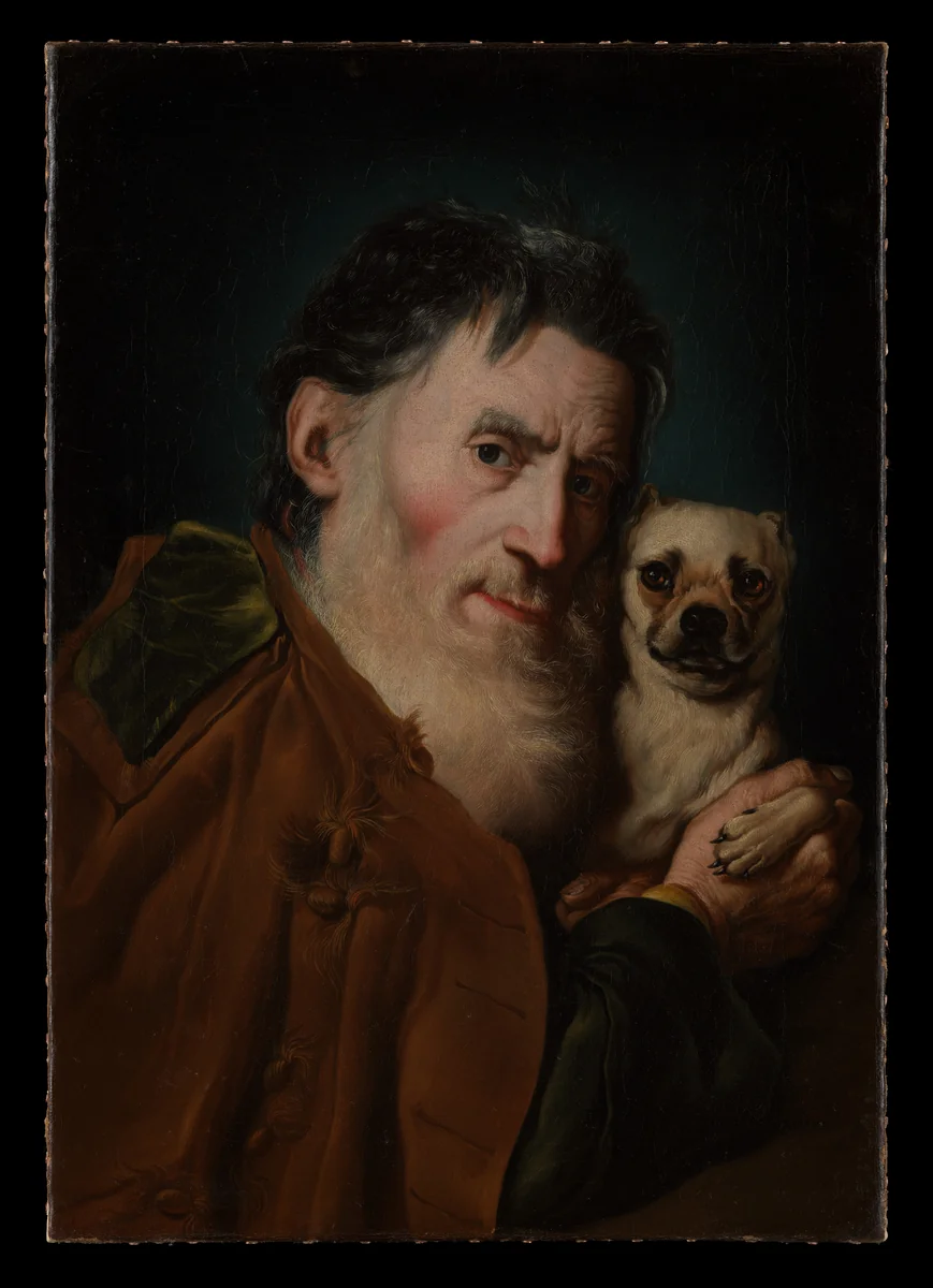An Old Man with a Dog by Giacomo Ceruti, painting, 1740-1749