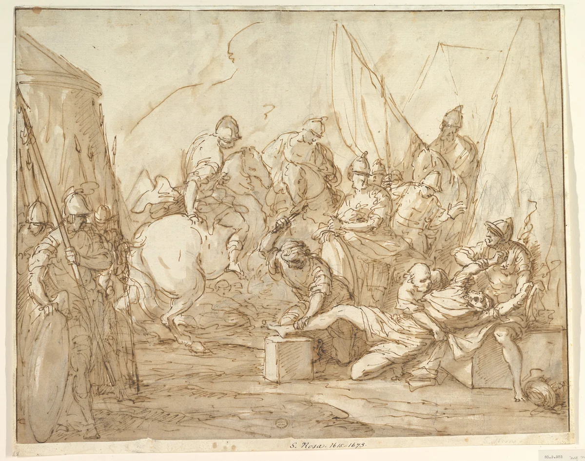 Scene from Ancient History by Giuseppe Piattoli, drawing, 1785-1807