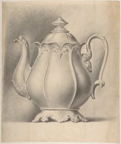 Design for a Tea Pot Removed from the Factory Record Book by Haviland & Co., drawing, 1850