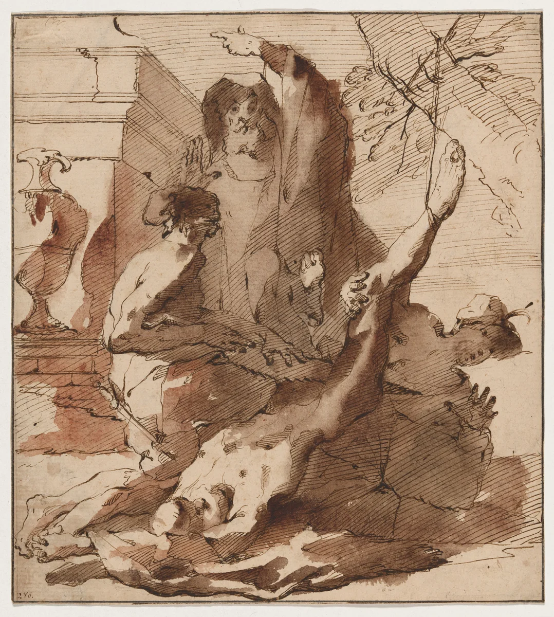 The Martyrdom of Saint Simon by Austrian 18th Century, drawing, 1700-1799
