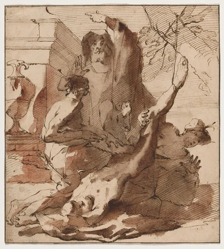 The Martyrdom of Saint Simon by Austrian 18th Century, drawing, 1700-1799