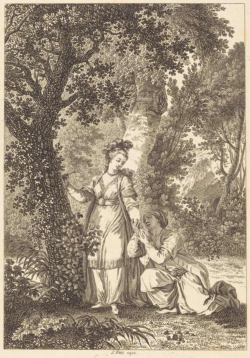 La fiancee du roi de Garbe: L'arbre by Jean Honoré Fragonard, print, 1760-1812