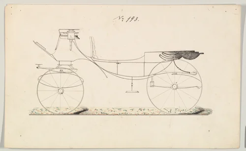 Design for Vis-à-vis/ Brougham, no. 193 by Brewster & Co., drawing, 1850-1870