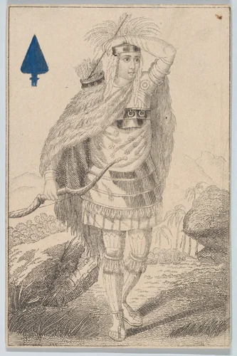 Knave (Telasco from Mexico), from "Court Game of Geography" by William and Henry Rock, print, 1838-1855