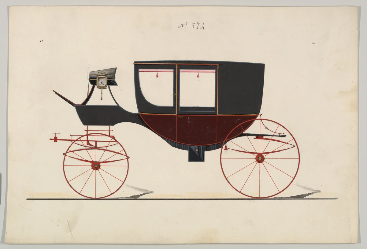 Coach # 874 by Brewster & Co., drawing, 1865-1875