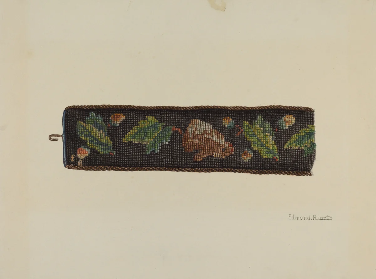 Needlepoint Bell Pull by Edmond Lorts, index of american design, 1941