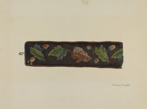 Needlepoint Bell Pull by Edmond Lorts, index of american design, 1941