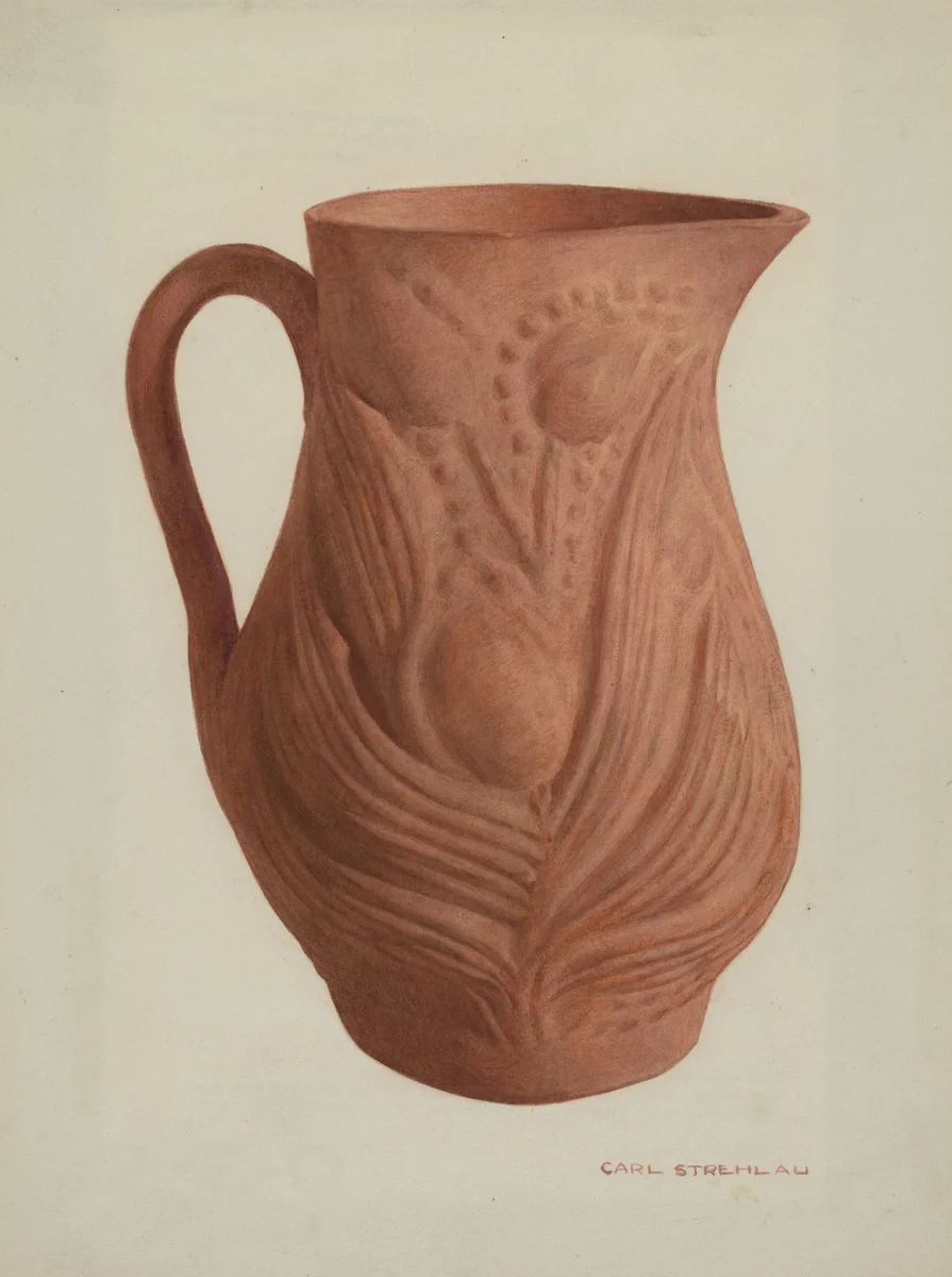 Pa. German Pitcher by Carl Strehlau, index of american design, 1939