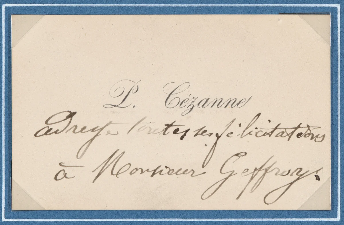 Paul Cézanne, calling card by anonymous, print, 1845-1896