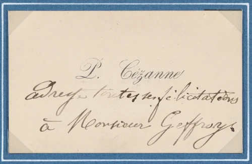Paul Cézanne, calling card by anonymous, print, 1845-1896