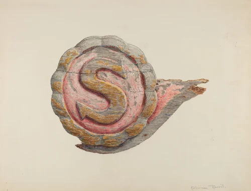 Insignia Letter "S" by Katharine Merrill, index of american design, 1939