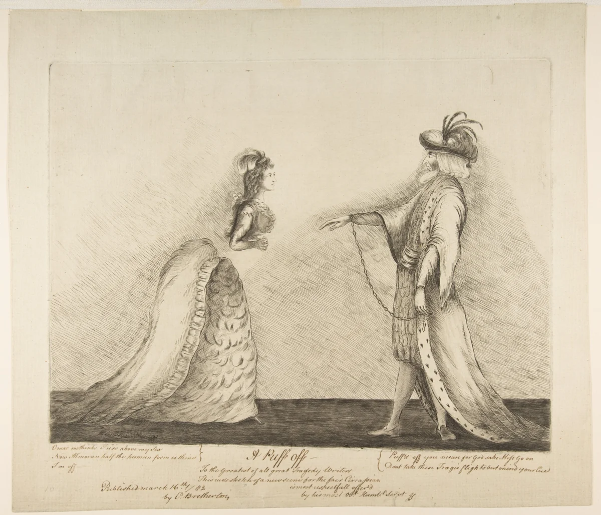 A Puff Off by James Sayers, print, 1777-1787
