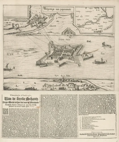Beleg van de schans Papenmuts, 1622 by Dirk Eversen Lons, print, 1622