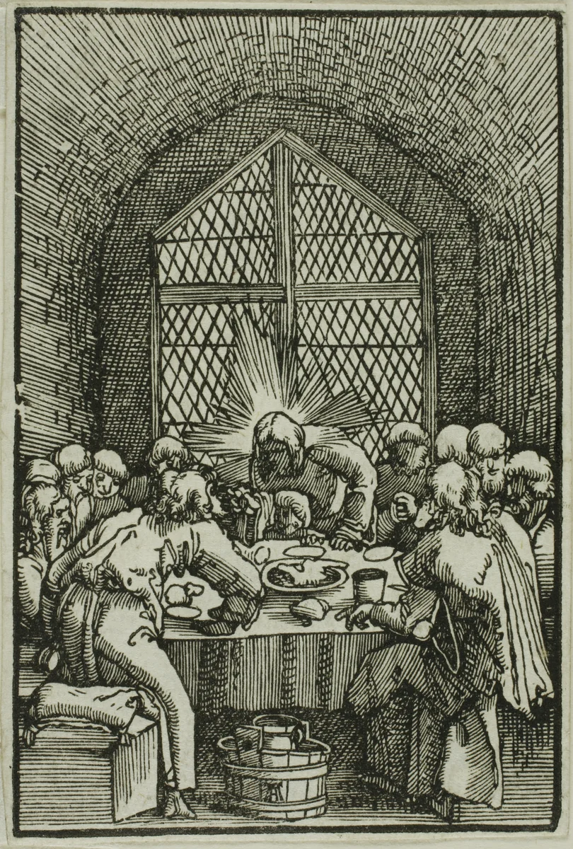 The Last Supper, from The Fall and Redemption of Man by Albrecht Altdorfer, print, 1510-1518