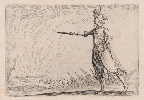 Le Commandant a Pied (The Commander on Foot), from "Les Caprices" Series B, The Nancy Set by Jacques Callot, print, 1617-1620