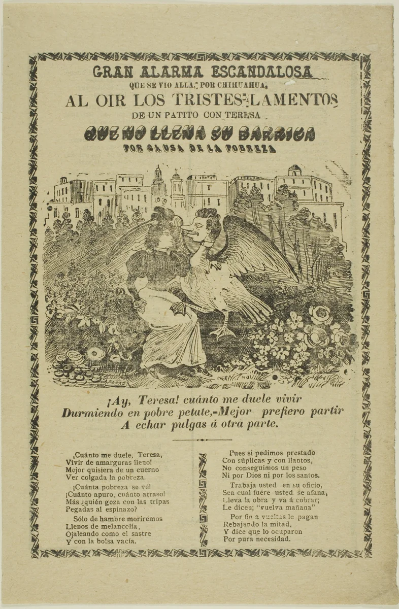 To Hear the Sad Cries of the baby Duck with Teresa by José Guadalupe Posada, print, 1871-1913