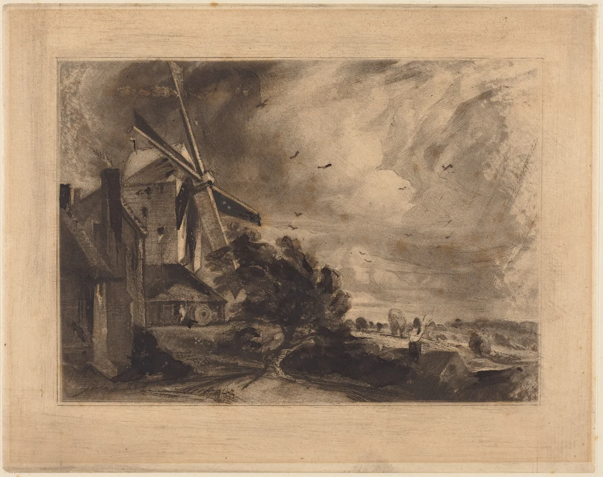 A Mill by David Lucas; John Constable, print, 1829