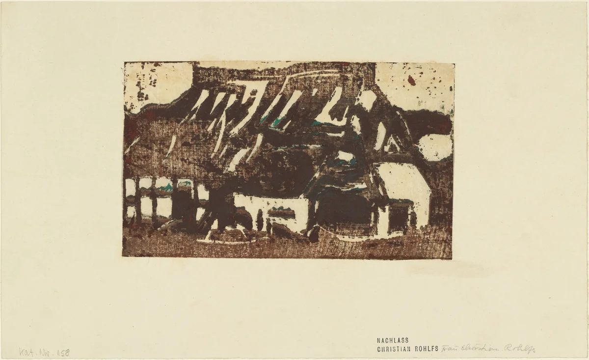 Farmhouse in Holstein (Holsteinisches Bauernhaus) by Christian Rohlfs, print, 1923