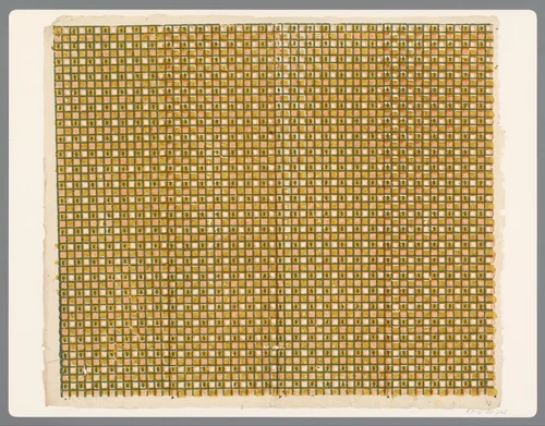 Blad met schaakbordpatroon by anonymous, print, 1750-1900