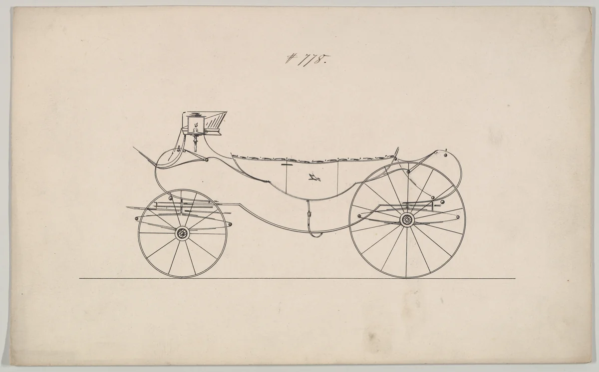 Caleche # 778 by Brewster & Co., drawing, 1850-1870