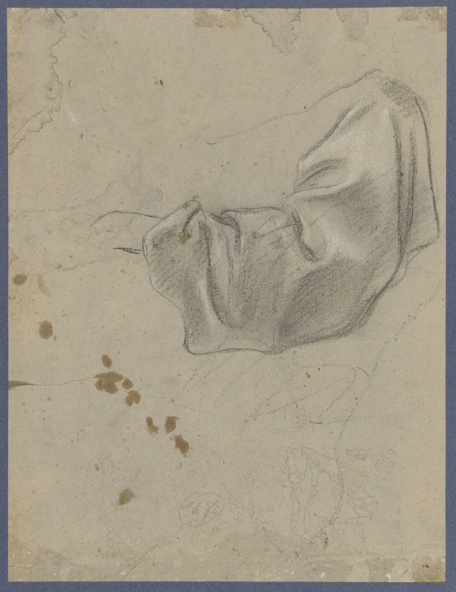 Studie van een mouw met aanzet van de pols by Giacomo Cavedone, drawing, 1605-1610