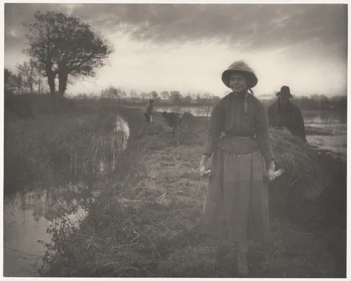 Poling the Marsh Hay by Peter Henry Emerson, photograph, 1886