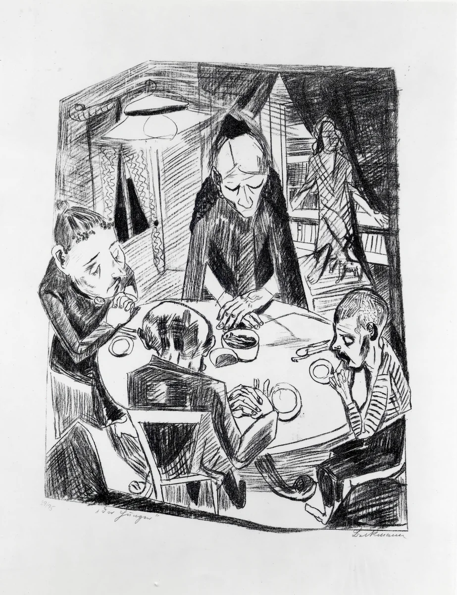 Hunger (plate 5) [Der Hunger (Blatt 5)] from Hell (Die Hölle) by Max Beckmann, print, 1919