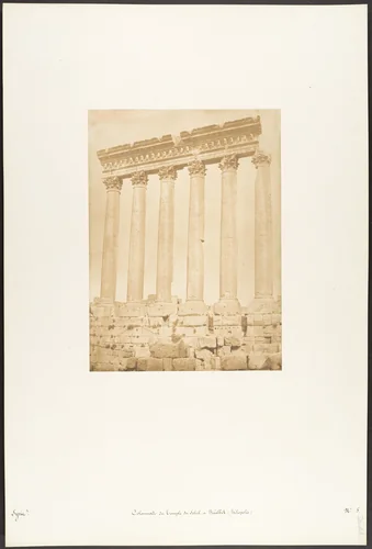 Colonnade du Temple du Soleil, à Baâlbek (Héliopolis) by Maxime Du Camp, photograph, 1850