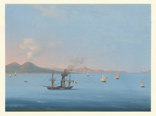 The Bay of Naples by Italian, drawing, 1830-1840