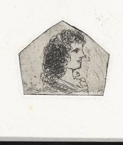 Buste van een meisje, in profiel by Arnoud Schaepkens, print, 1831-1904