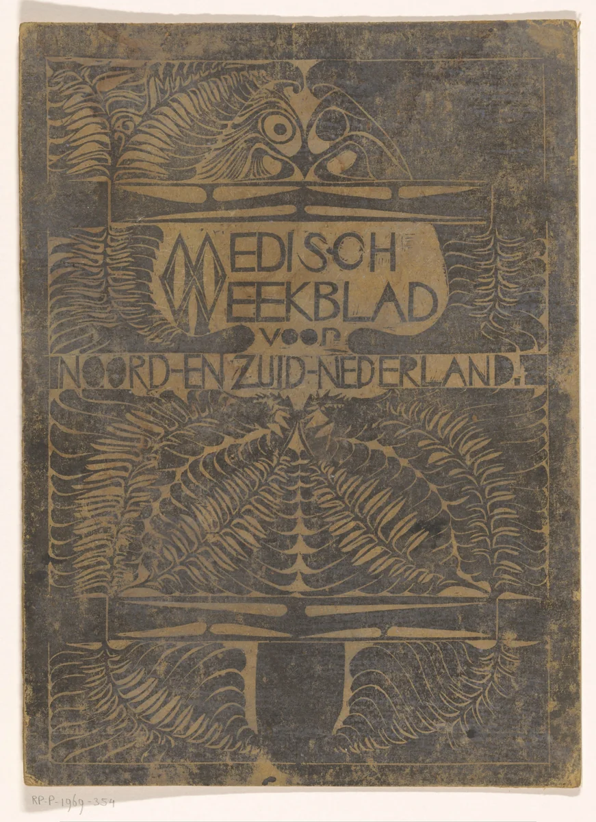 Omslag van het Medisch Weekblad voor Noord- en Zuid-Nederland by Carel Adolph Lion Cachet, print, 1895