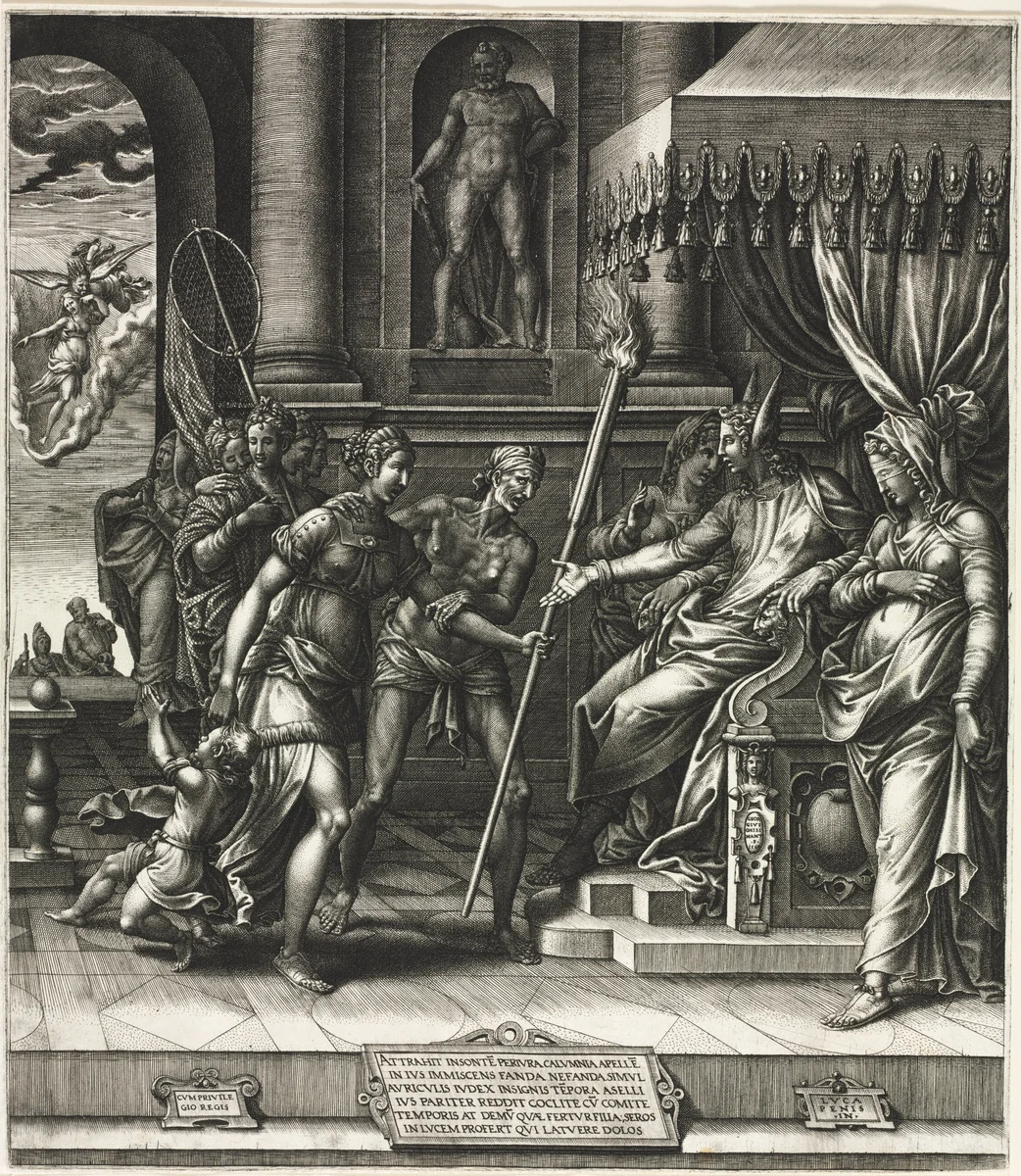 The Calumny of Apelles by Giorgio Ghisi, print, 1560