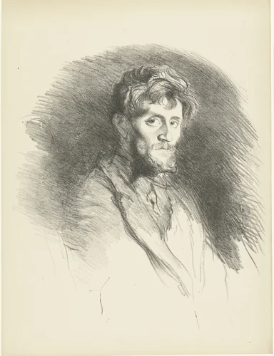 Portret van man met baard by Henri De Groux, print, 1895