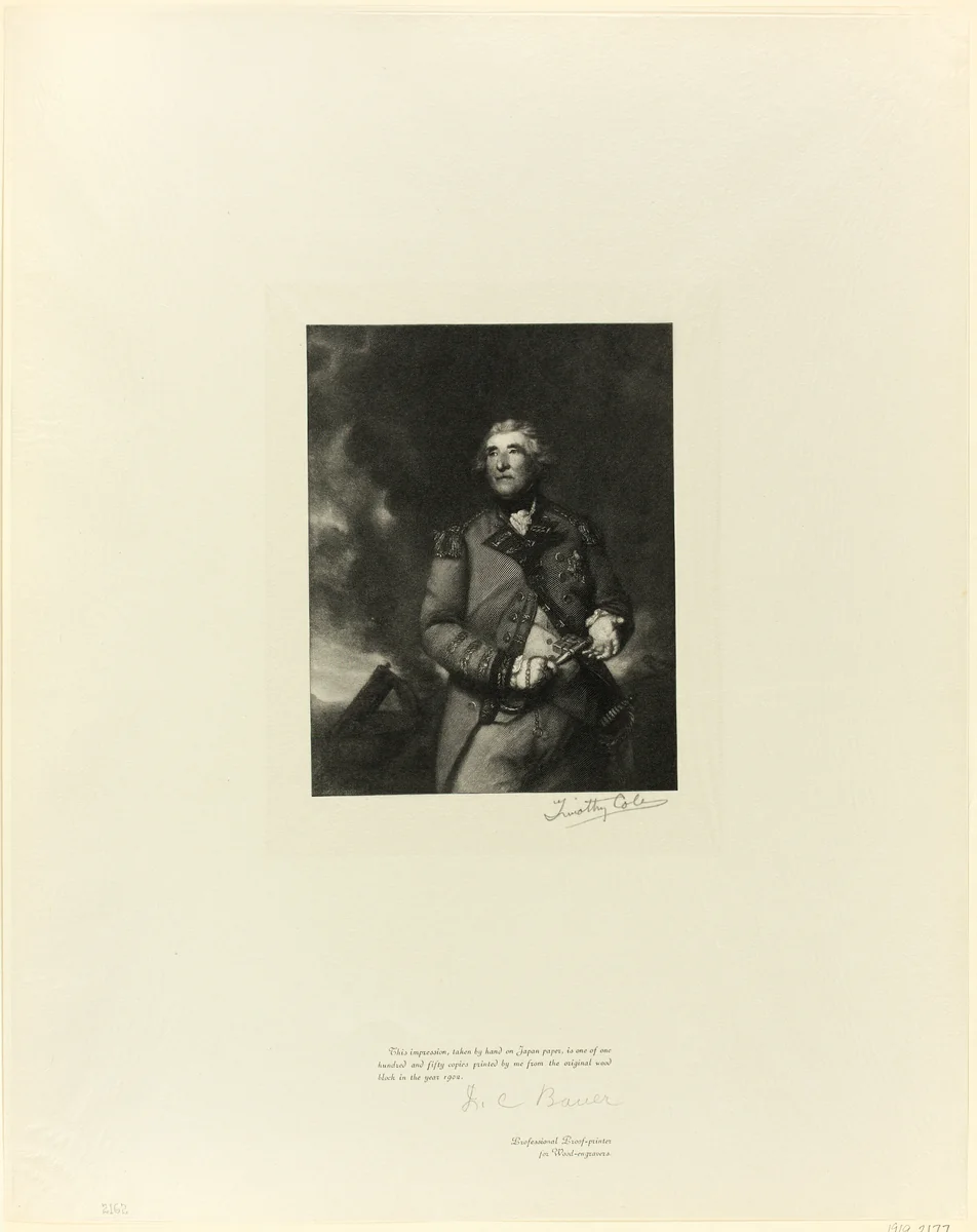 Portrait of Lord Heathfield, from Old English Masters by Timothy Cole, print, 1897