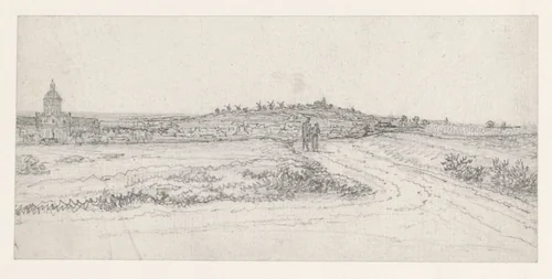 Montmartre en links de Val de Grâce by Georges Michel, drawing, 1773-1843