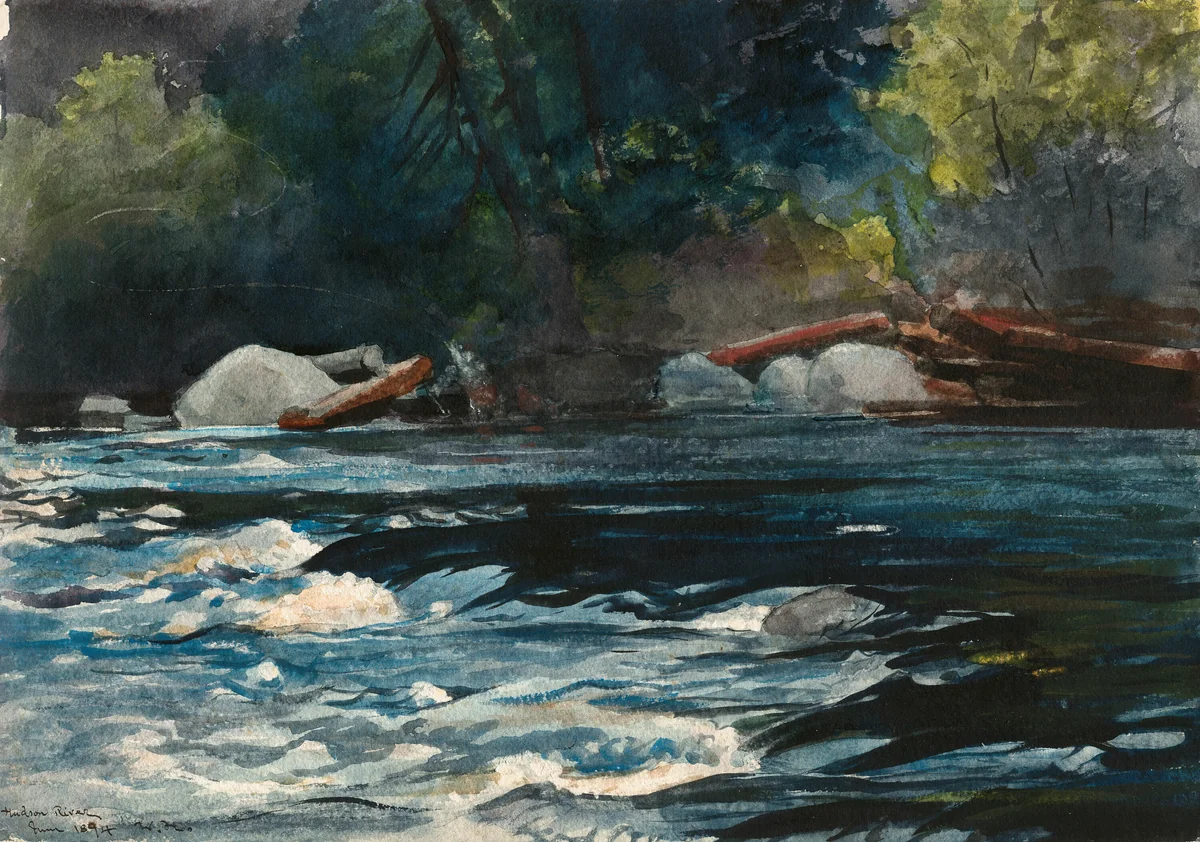 The Rapids, Hudson River, Adirondacks by Winslow Homer, painting, 1894