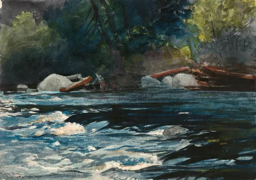 The Rapids, Hudson River, Adirondacks by Winslow Homer, painting, 1894