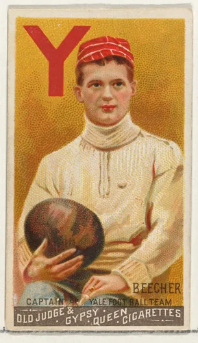 Edwin Beecher, Captain, Yale University Football Team, from the Goodwin Champion series for Old Judge and Gypsy Queen Cigarettes by Goodwin & Company, print, 1888