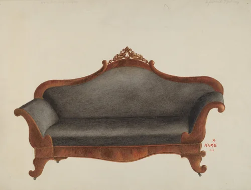 Sofa by Margaret Stottlemeyer, index of american design, 1938