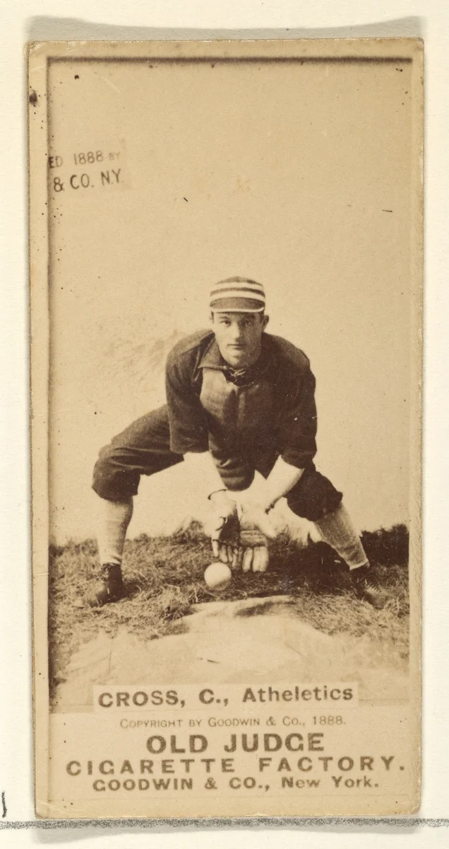 Cross, Catcher, Philadelphia Athletics, from the Old Judge series (N172) for Old Judge Cigarettes by Goodwin & Company, photograph, 1888