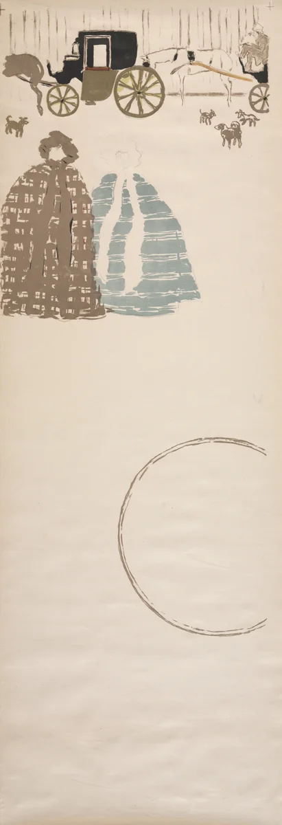 Nursemaids’ Promenade, Frieze of Carriages by Pierre Bonnard, print, 1895