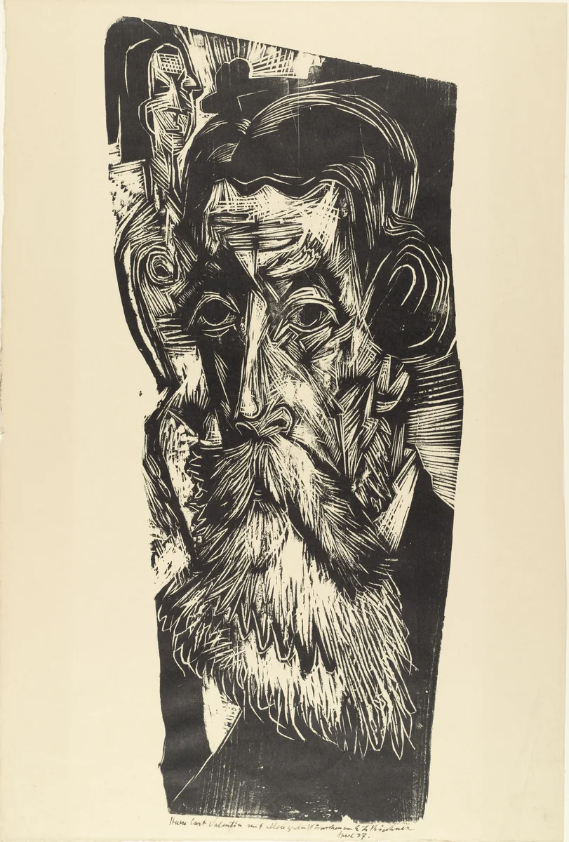 Head of Ludwig Schames ( Kopf Ludwig Schames) by Ernst Ludwig Kirchner, print, 1918