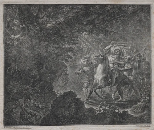 William Tell at Küssnacht by Charles Samuel Girardet, print, 1820